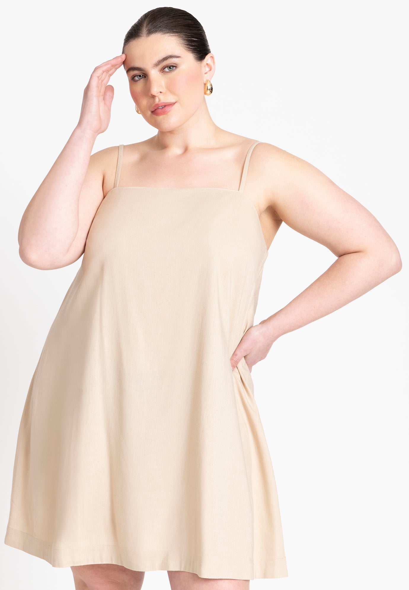 Relaxed Square Neck Mini Dress image number 2