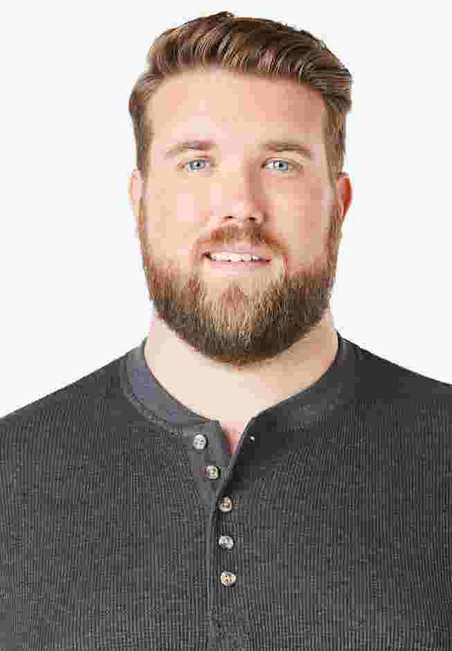 Waffle-Knit Thermal Henley Tee image number 3