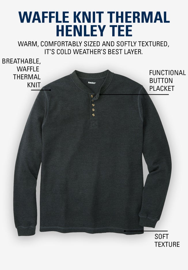 Waffle-Knit Thermal Henley Tee image number 4