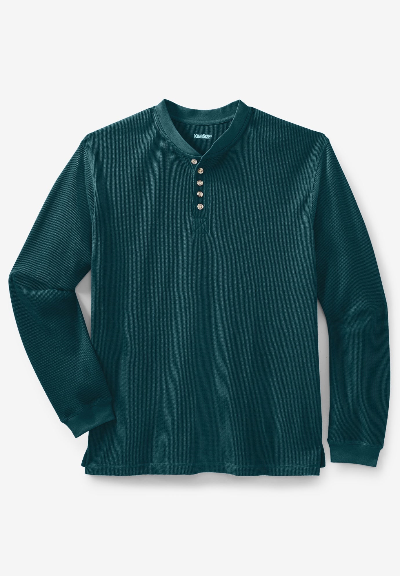 Waffle-Knit Thermal Henley Tee image number 0