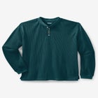 Waffle-Knit Thermal Henley Tee image number null