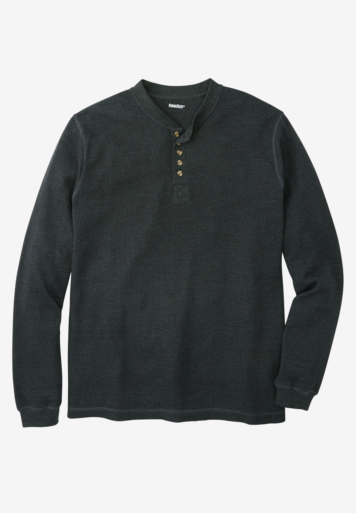 Waffle-Knit Thermal Henley Tee image number 0