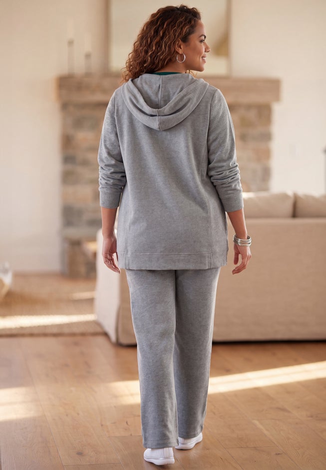 Cloud Knit Ribbed Zip-Front Hoodie image number 1