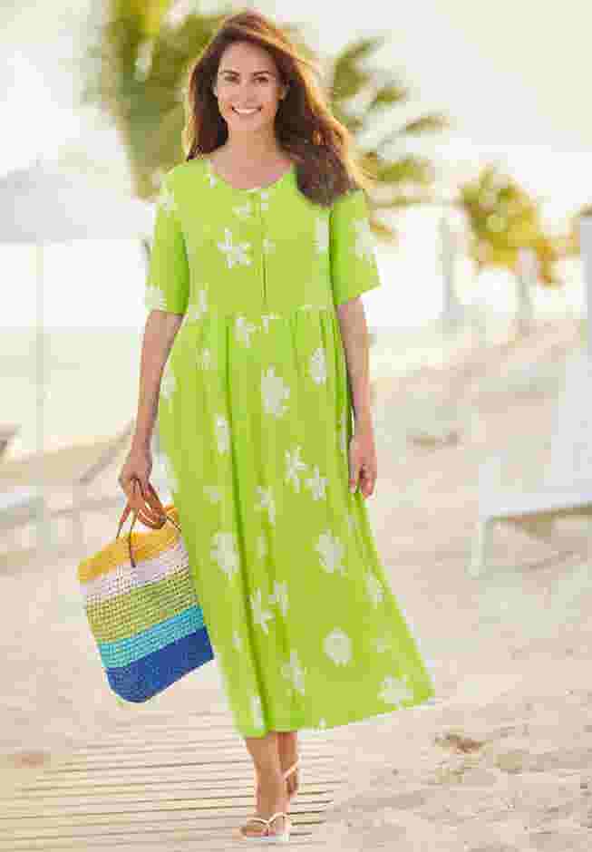Stamped Empire Waist Dress image number 0