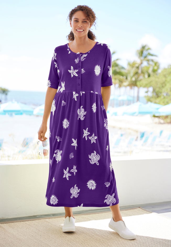 Stamped Empire Waist Dress image number 0