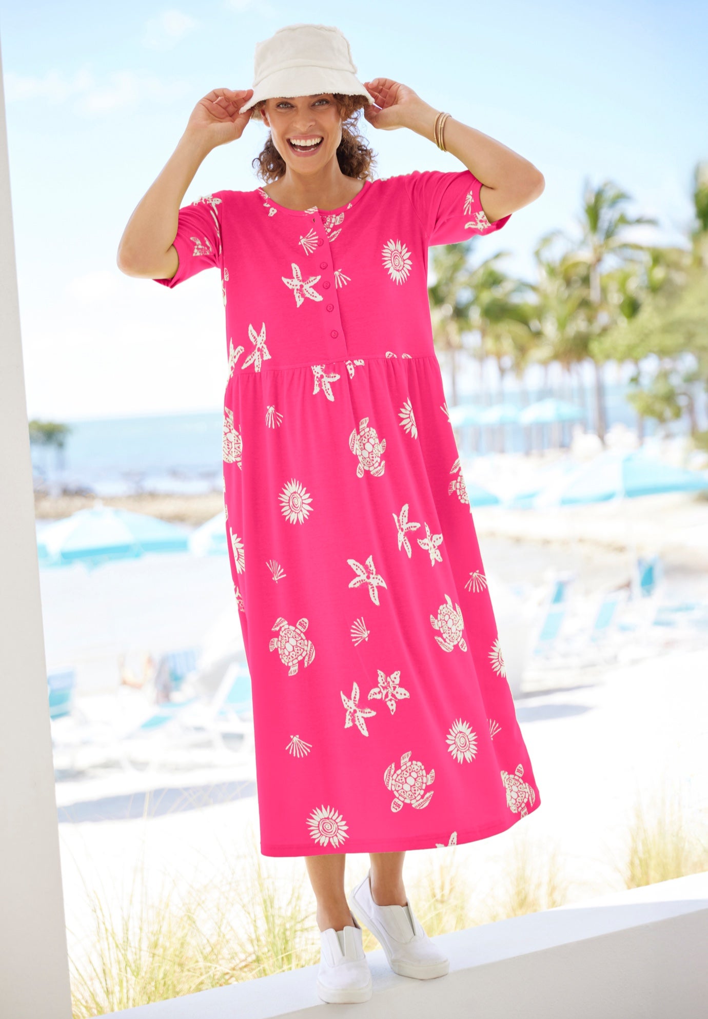 Stamped Empire Waist Dress image number 0