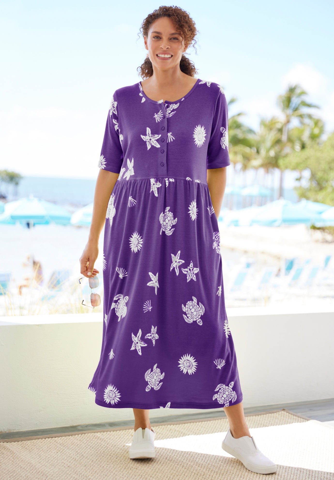 Stamped Empire Waist Dress image number 2