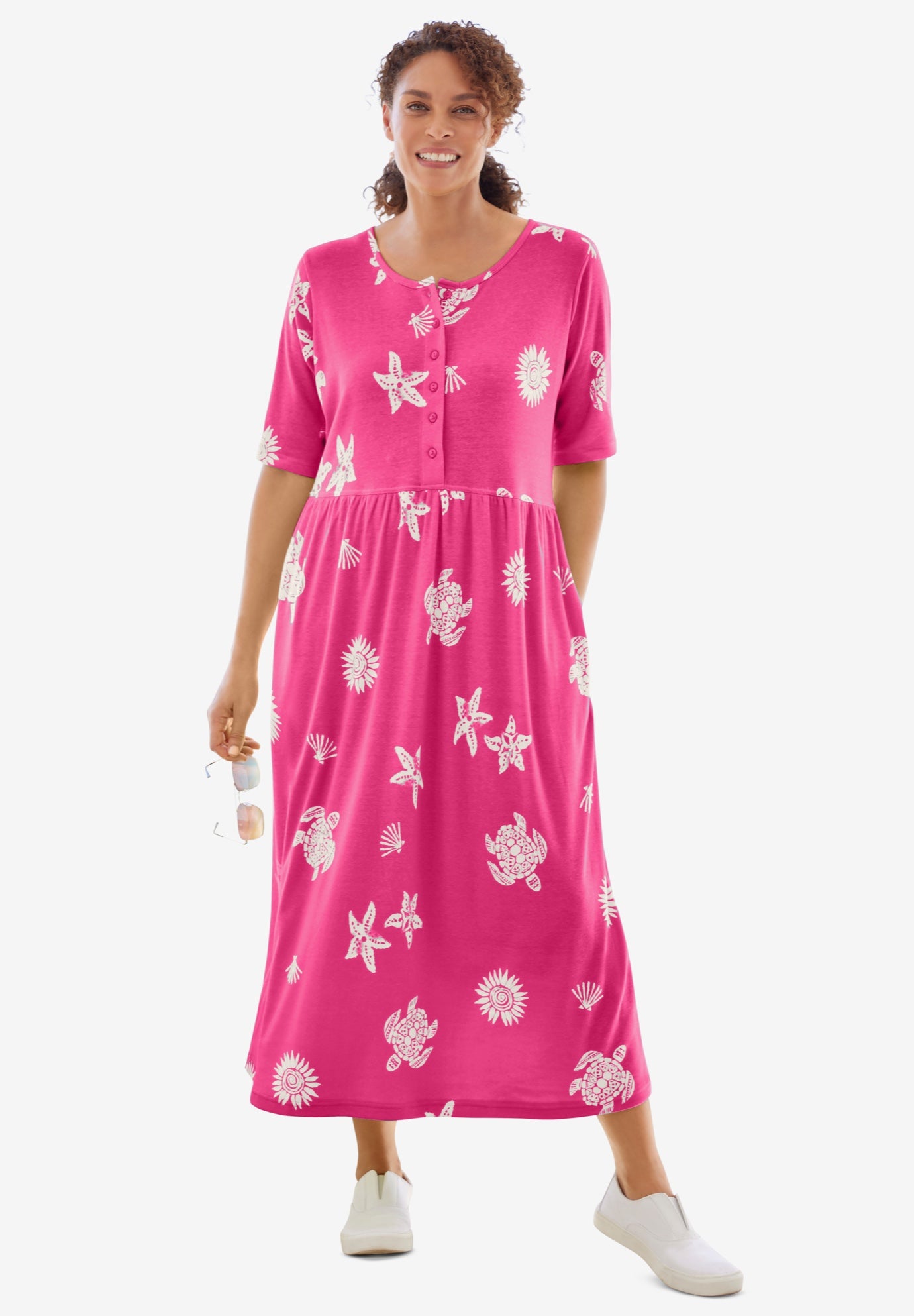 Stamped Empire Waist Dress image number 1