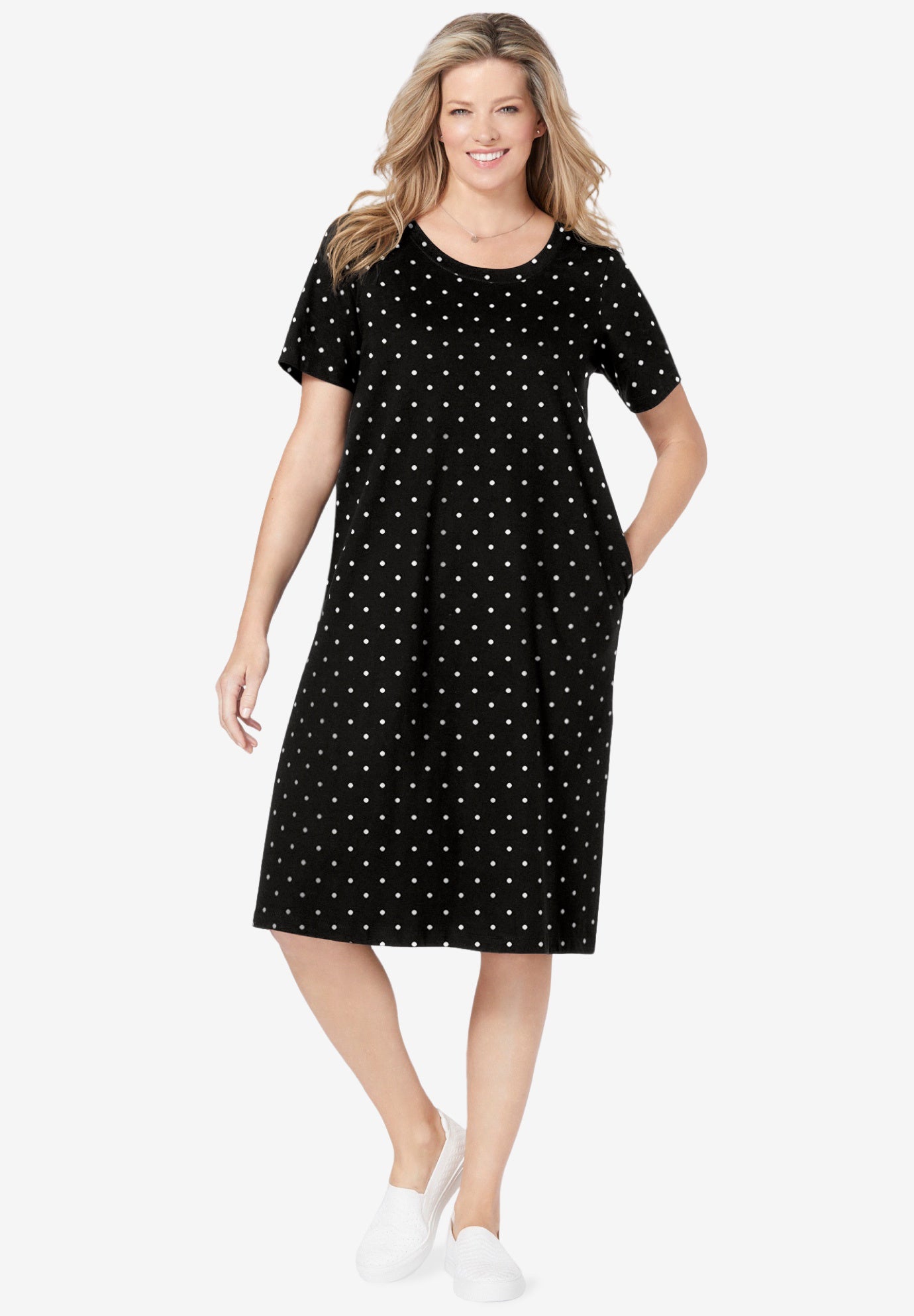 Perfect Short-Sleeve Crewneck Tee Dress image number 0