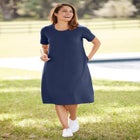 Perfect Short-Sleeve Crewneck Tee Dress image number null
