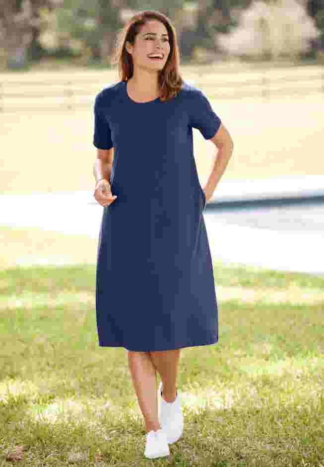 Perfect Short-Sleeve Crewneck Tee Dress image number 0