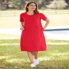 Perfect Short-Sleeve Crewneck Tee Dress image number null