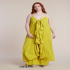 Tie-Front Ruffle Duster image number null