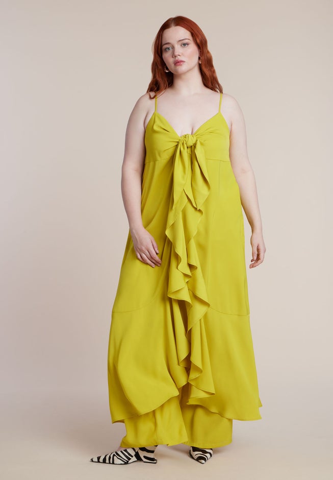 Tie-Front Ruffle Duster image number 2