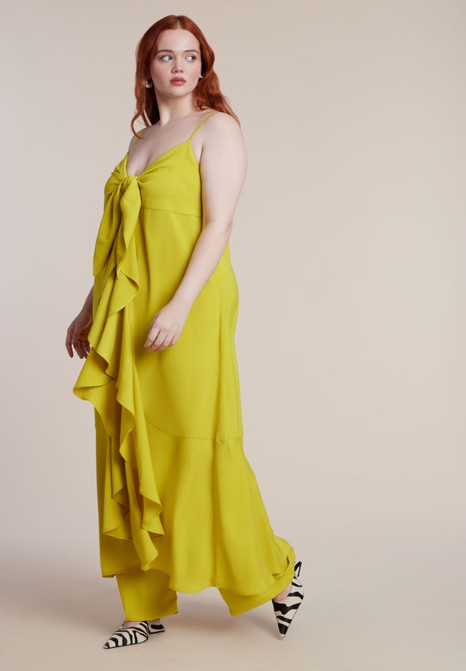 Tie-Front Ruffle Duster image number 3