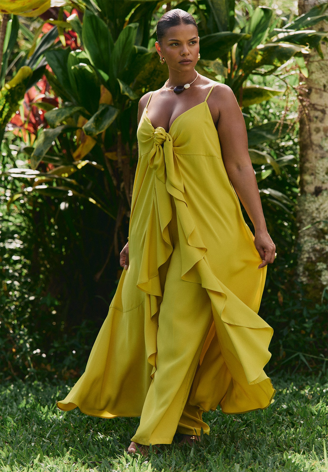 Tie-Front Ruffle Duster image number 0