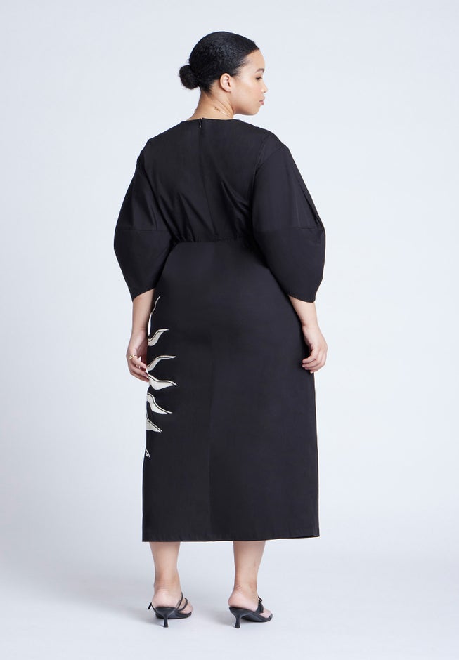 Twist Detail Printed Column Dress image number null
