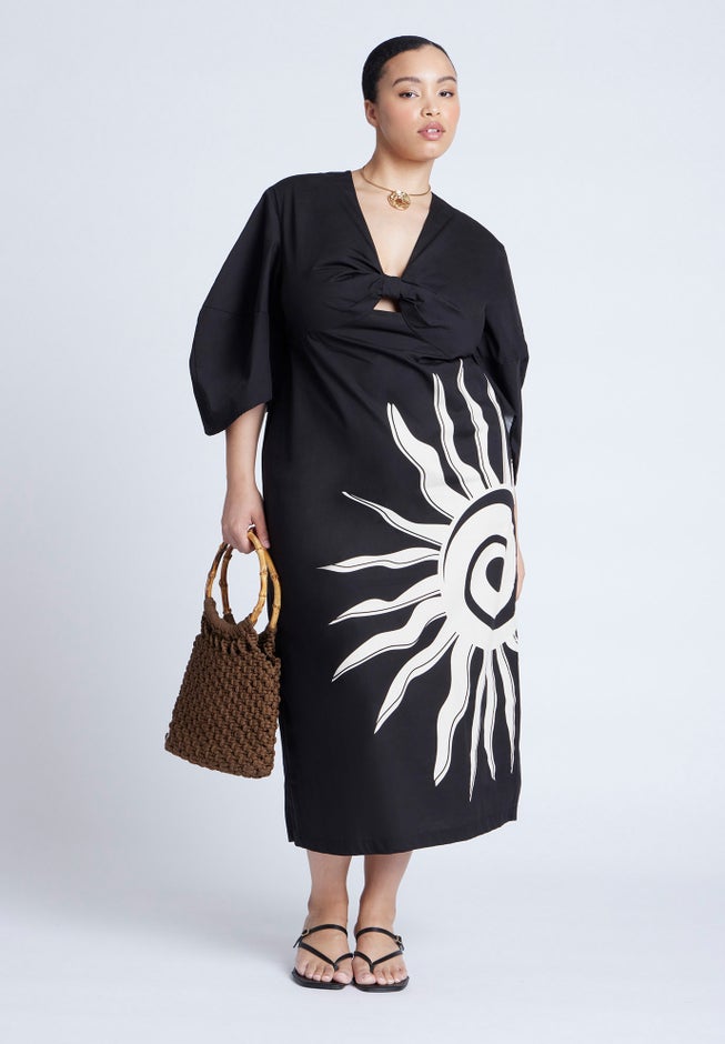 Twist Detail Printed Column Dress image number null