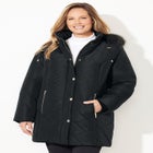 Faux Fur Hood Puffer Coat image number null