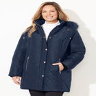 Faux Fur Hood Puffer Coat image number null