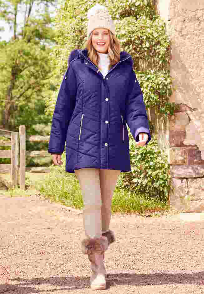 Faux Fur Hood Puffer Coat image number 0