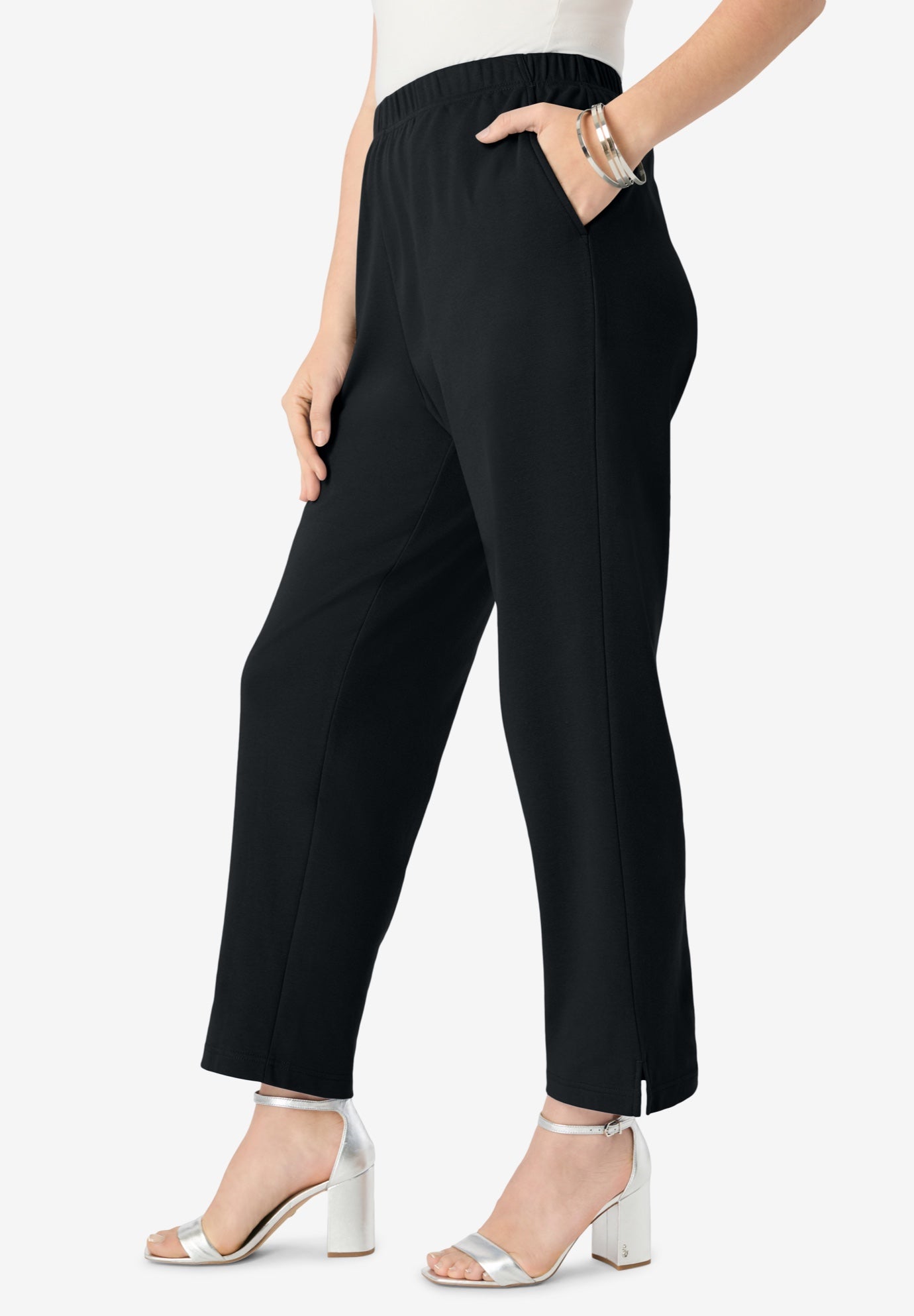 Soft Knit Straight-Leg Capri Pant image number 2