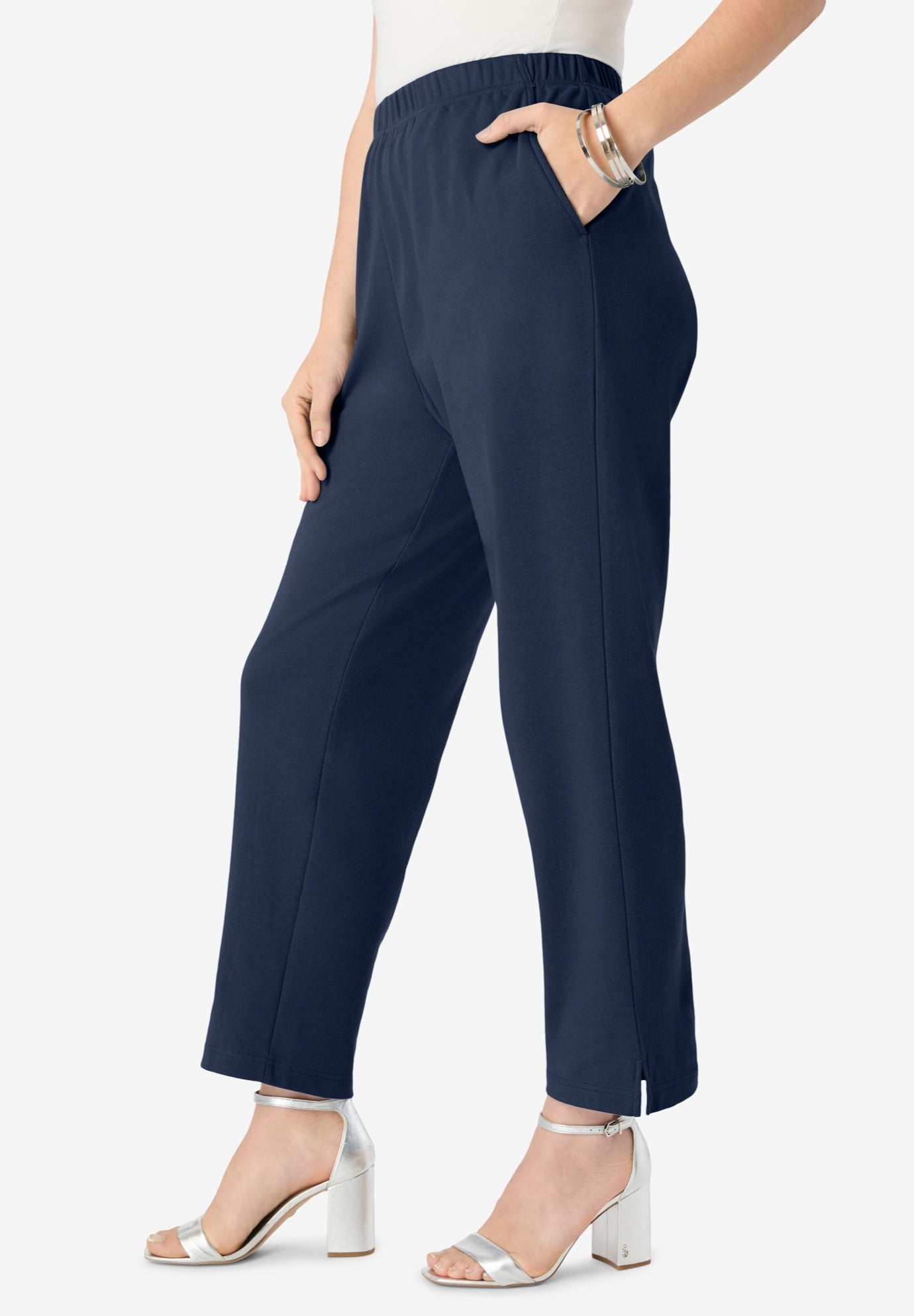 Soft Knit Straight-Leg Capri Pant image number 2