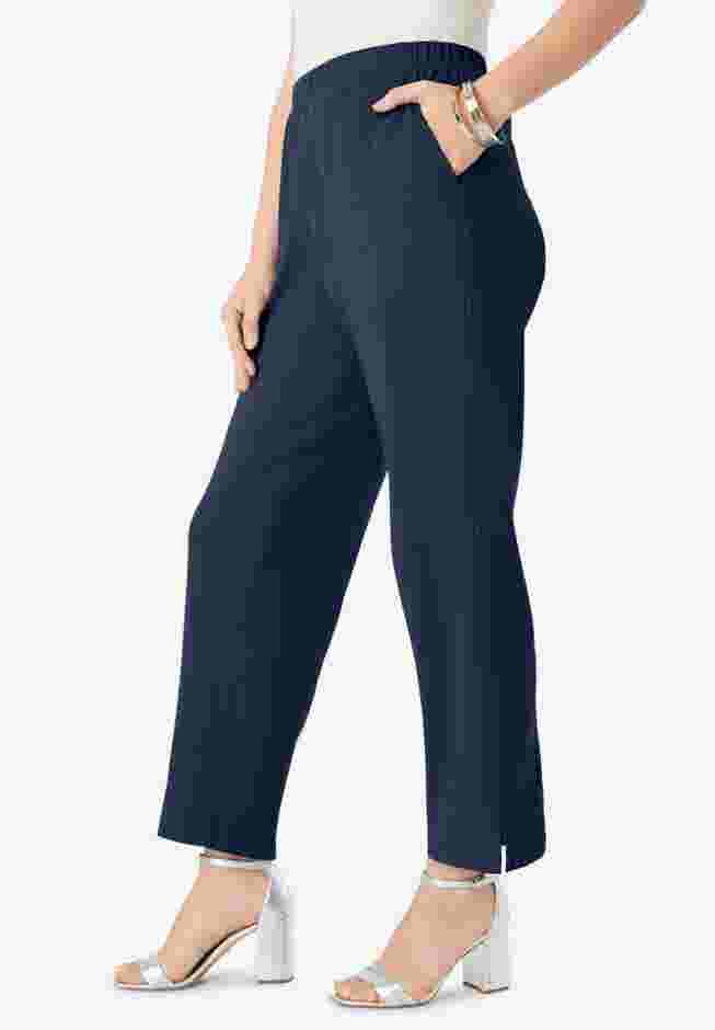 Soft Knit Straight-Leg Capri Pant image number 2