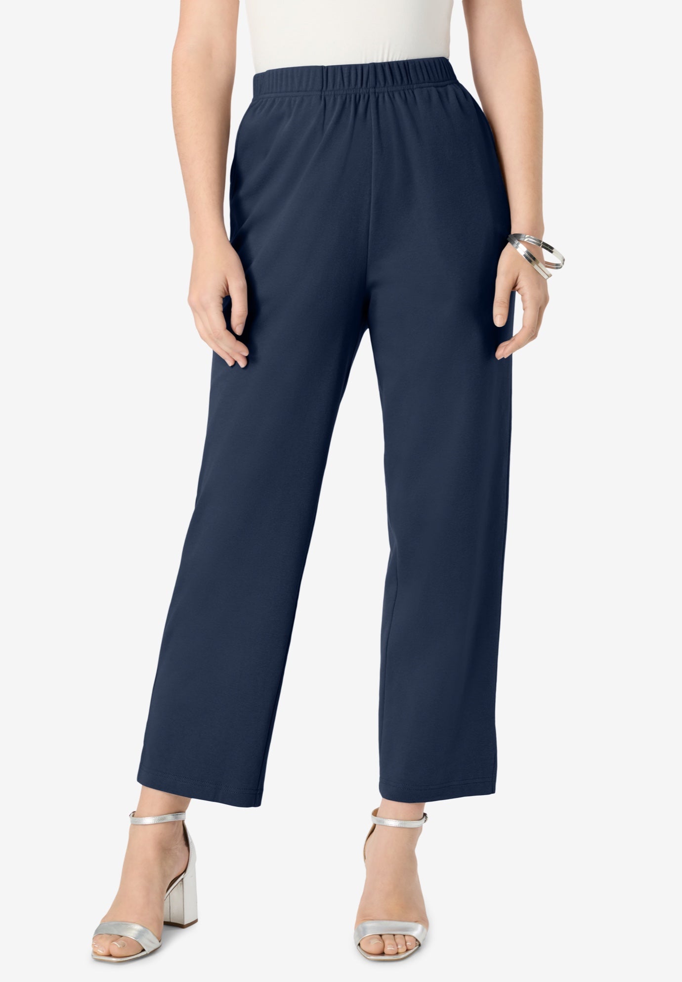 Soft Knit Straight-Leg Capri Pant image number 0