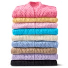 Open Front Pointelle Cardigan Sweater image number null