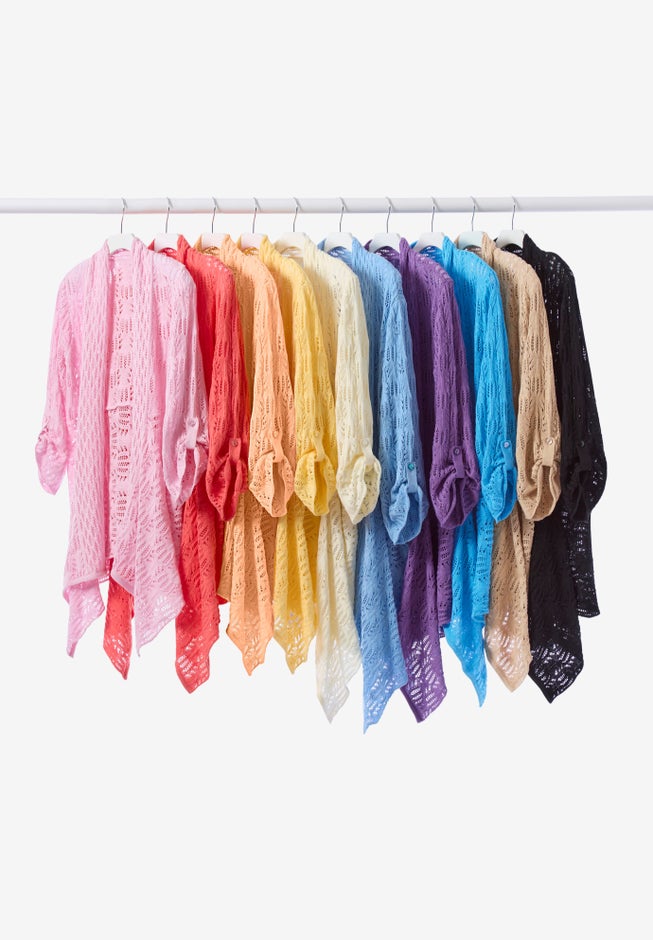 Open Front Pointelle Cardigan image number 3