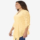 Open Front Pointelle Cardigan Sweater image number null