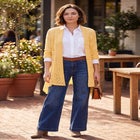 Open Front Pointelle Cardigan Sweater image number null