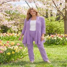 Open Front Pointelle Cardigan Sweater image number null