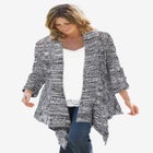 Open Front Pointelle Cardigan Sweater image number null