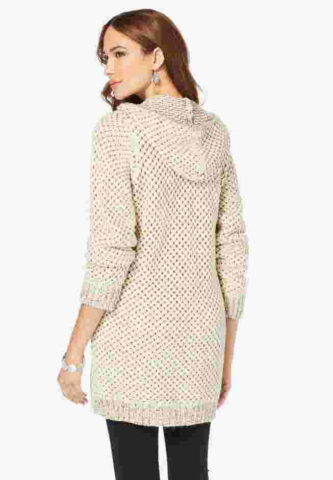 Marled Thermal Hoodie Cardigan image number 1