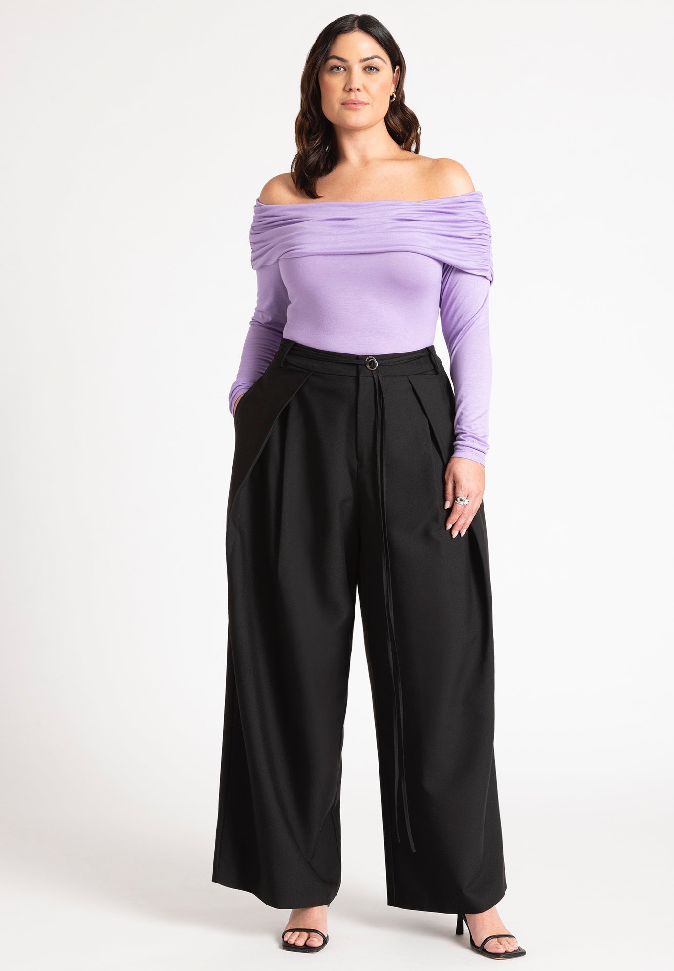 Pleat Detail Trouser With Long Belt image number 0