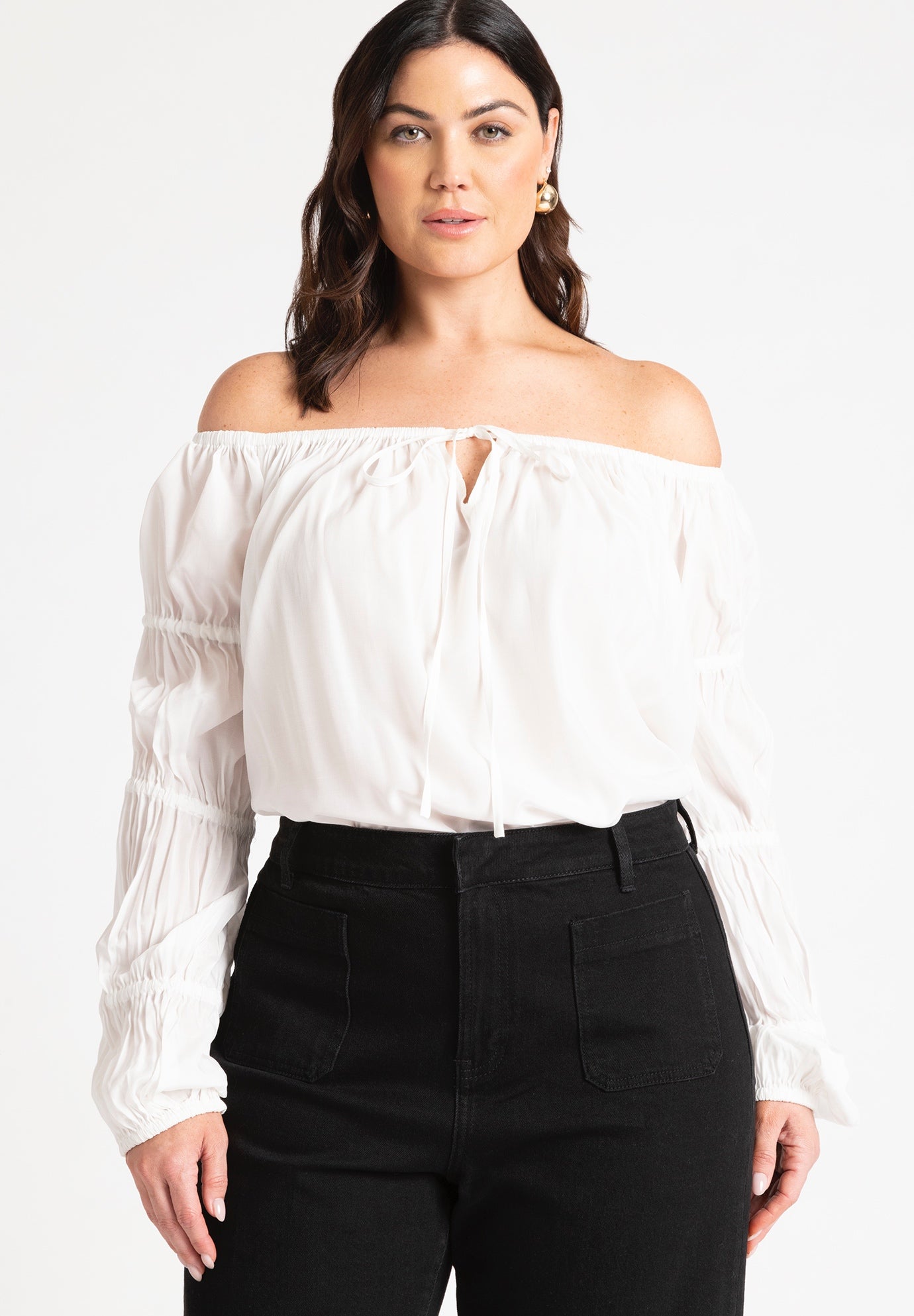Off The Shoulder Detail Blouse image number 0