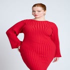 Wide Sleeve Maxi Sweater Dress image number null