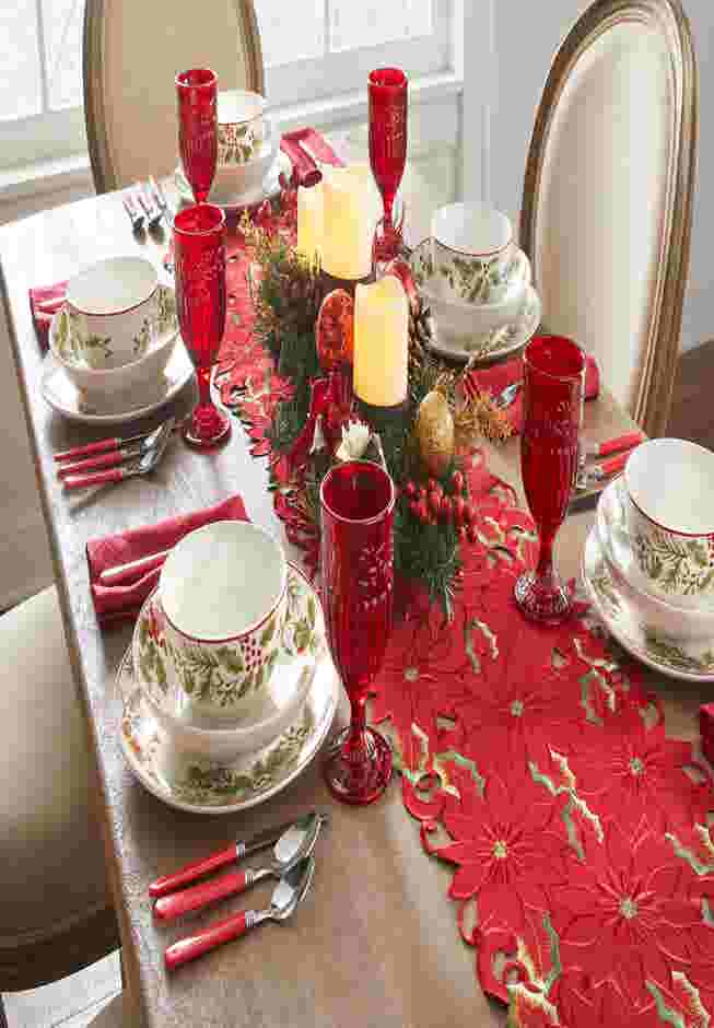 Embroidered Cutout Table Runner image number 2