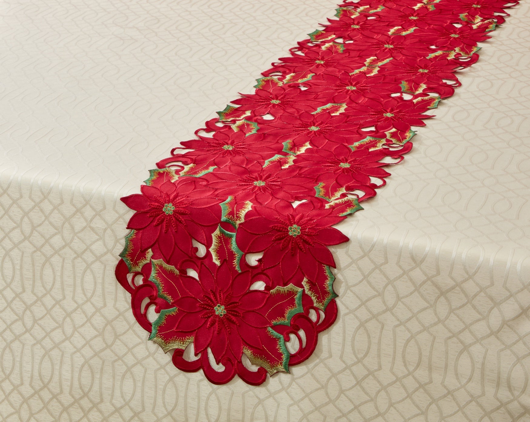 Embroidered Cutout Table Runner image number 0
