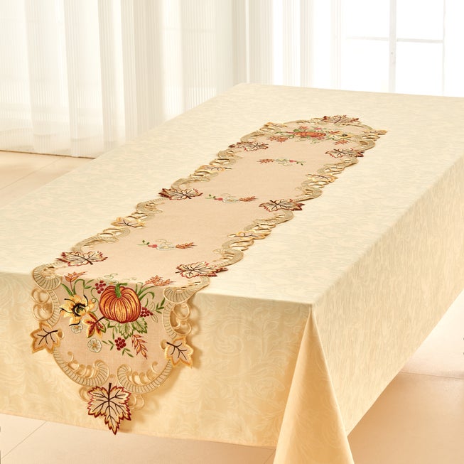 Embroidered Cutout Table Runner image number 0