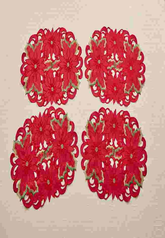 Set of 4 Embroidered Cut-Out Placemats image number 0