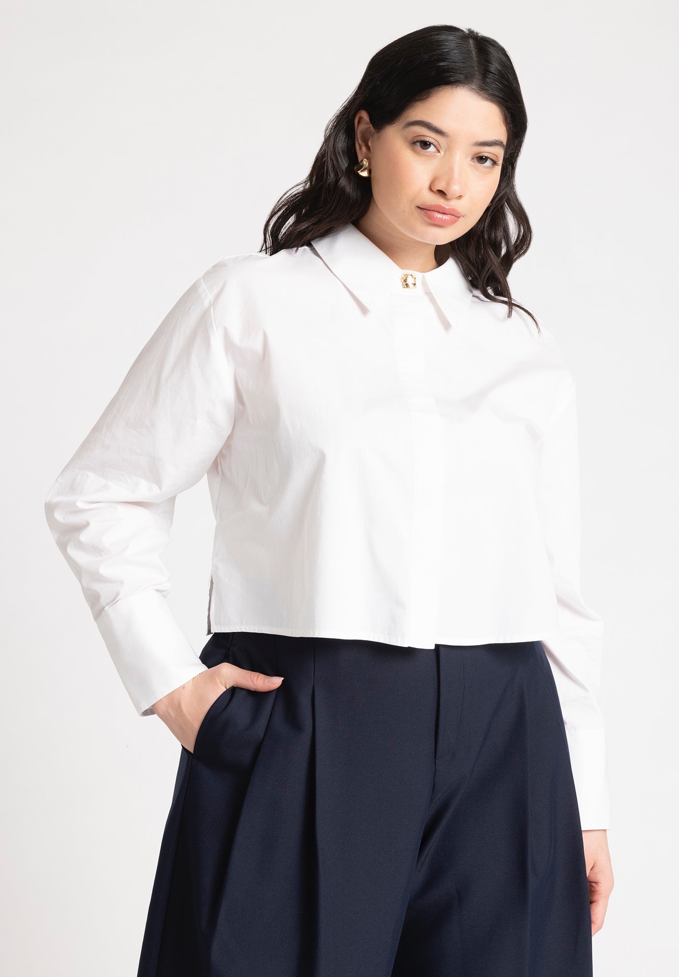 Cropped Collared Shirt image number 0