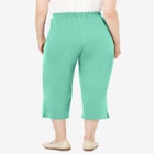 7-Day Elastic-Waist Stretchy Knit Capri image number null