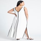 V Neck Gauze Maxi Dress image number null