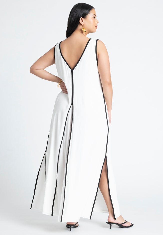 V Neck Gauze Maxi Dress image number 1