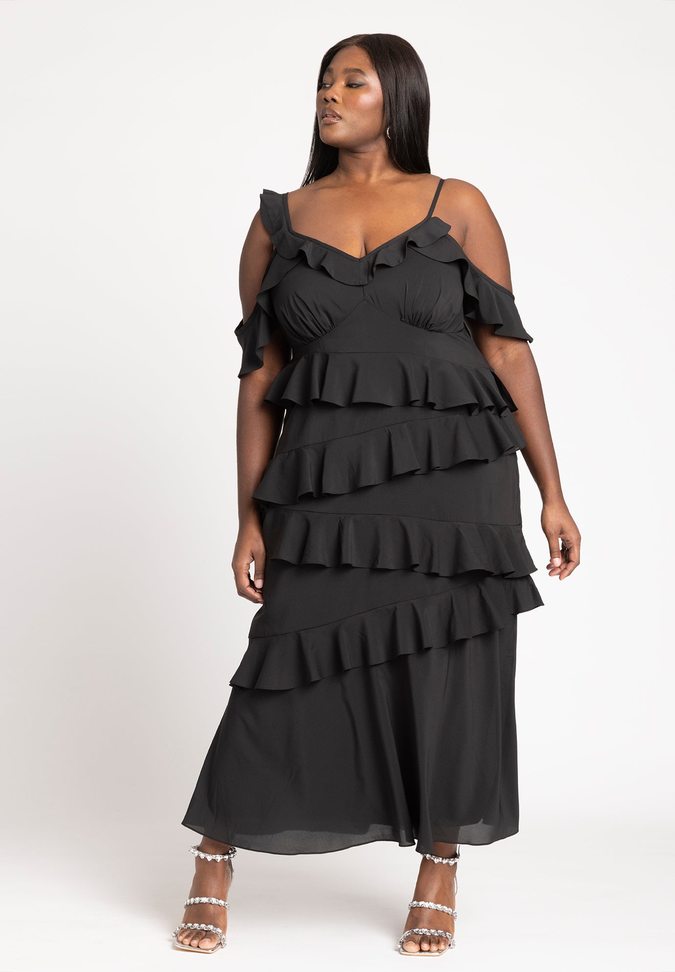Asym Ruffle Maxi Dress image number 1
