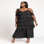 Asym Ruffle Maxi Dress image number null