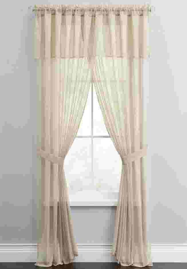 BH Studio Sheer Voile 5-Pc. One-Rod Curtain Set image number 1